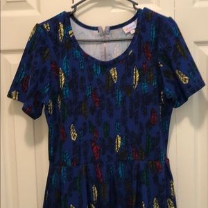 Feather print royal blue lularoe Amelia